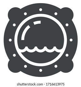 
ship window black icon on white background