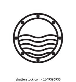Ship window silhouette style icon design, Boat nautical transportation marine sea summer ocean and travel theme Vector illustration