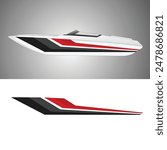 ship wrap sticker design vector. jet boat vinyl sticker
