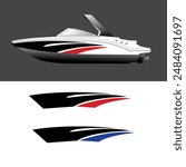 ship wrap sticker design vector. jet boat vinyl sticker
