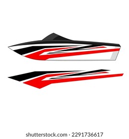 ship wrap sticker design vector. jet boat vinyl sticker