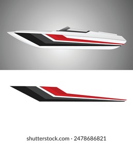 ship wrap sticker design vector. jet boat vinyl sticker
