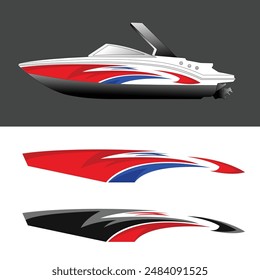 ship wrap sticker design vector. jet boat vinyl sticker
