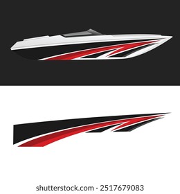 ship wrap sticker design vector. jet boat vinyl sticker
