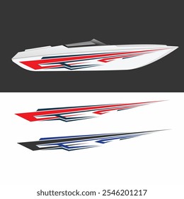 ship wrap sticker design vector. jet boat vinyl sticker

