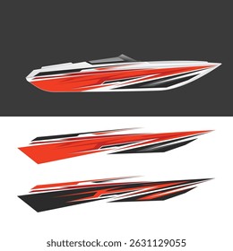 ship wrap sticker design vector. jet boat vinyl sticker
