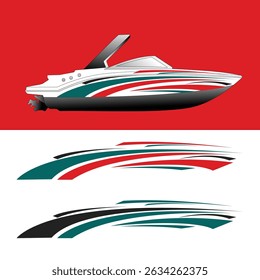 ship wrap sticker design vector. jet boat vinyl sticker
