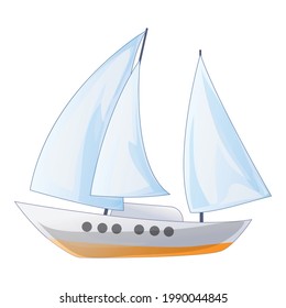 Ship yacht icon. Cartoon of Ship yacht vector icon for web design isolated on white background