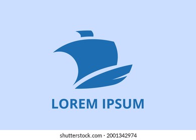 ship or yatch logo for touring travel tourism agency. Concept icon for leisure trip travel agency boat for holiday.