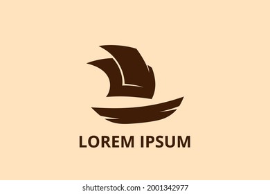 ship or yatch logo for touring travel tourism agency. Concept icon for leisure trip travel agency boat for holiday.