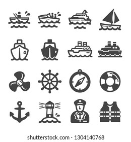 ship,boat icon set,vector and illustration