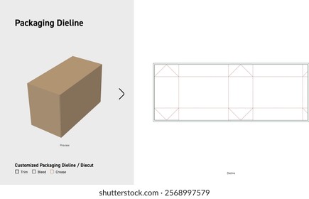 shiping Box Dieline layout template