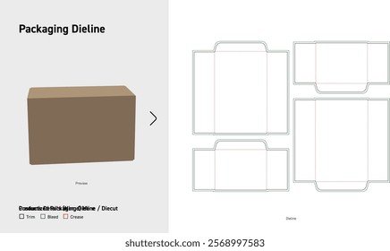 shiping Box Dieline layout template
