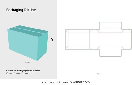shiping Box with zipper Dieline