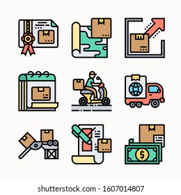 Shiping Color icons Pack vector