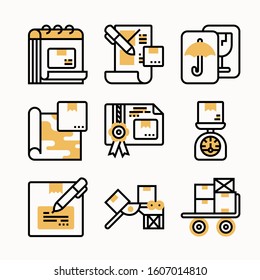 Shiping Color icons Pack vector