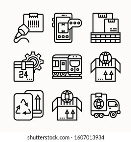 Shiping Line icons Pack vector