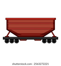 shipment coal wagon cartoon. supply energy, resource infrastructure, logistics capacity shipment coal wagon sign. isolated symbol vector illustration