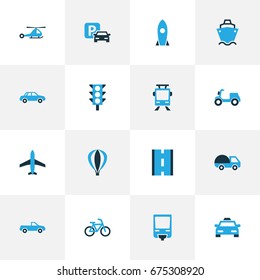Shipment Colorful Icons Set. Collection Of Stoplight, Tanker, Missile And Other Elements. Also Includes Symbols Such As Missile, Traffic, Caravan.