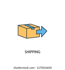 shipment concept 2 colored line icon. Simple yellow and blue element illustration. shipment concept outline symbol design from Delivery set