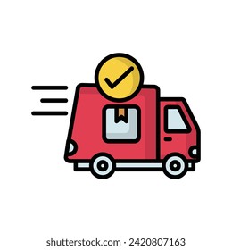 icono de confirmación de envío con ilustración de material vectorial de fondo blanco