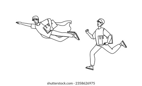 shipment courier express vector. transport shipping, cargo parcel, order logistic shipment courier express character. people black line illustration