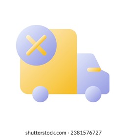 Shipment failed flat gradient two-color ui icon. Cancel cargo transportation. Delivery failure. Simple filled pictogram. GUI, UX design for mobile application. Vector isolated RGB illustration
