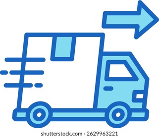 Shipment Icon Blue Vector Illustration