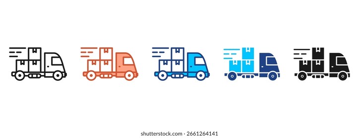Ícone de Remessa Definir Coleção de Vários Estilos