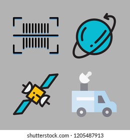 shipment icon set. vector set about van, delivery and barcode icons set.