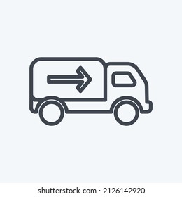 Shipment Icon in trendy line style isolated on soft blue background