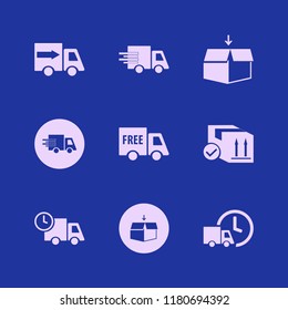 shipment icon. shipment vector icons set parcel box, fast delivery truck, open box and free delivery