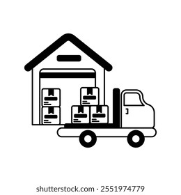 shipment icon with white background vector stock illustration