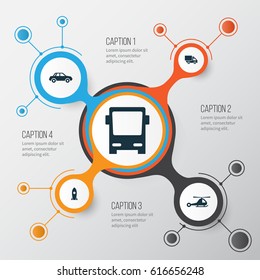 Shipment Icons Set. Collection Of Automobile, Omnibus, Van And Other Elements. Also Includes Symbols Such As Flight, Auto, Car.