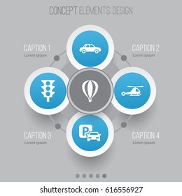 Shipment Icons Set. Collection Of Chopper, Stoplight, Automobile And Other Elements. Also Includes Symbols Such As Light, Helicopter, Airplane.