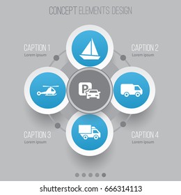 Shipment Icons Set. Collection Of Road Sign, Chopper, Van And Other Elements. Also Includes Symbols Such As Yacht, Sign, Auto.
