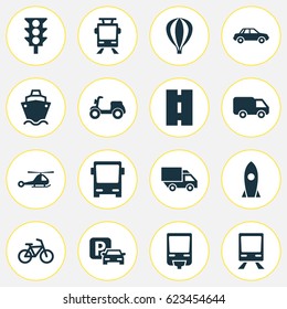 Shipment Icons Set. Collection Of Skooter, Way, Chopper And Other Elements. Also Includes Symbols Such As Auto, Air, Stoplight.