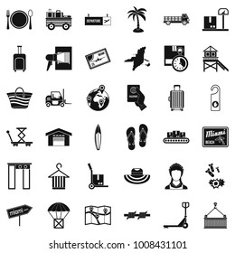 Shipment icons set. Simple set of 36 shipment vector icons for web isolated on white background