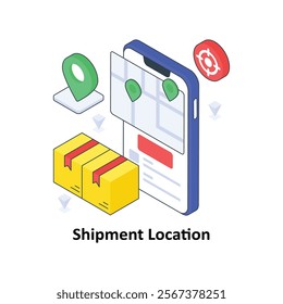 Shipment Location isometric Colored illustration. EPS File stock illustration