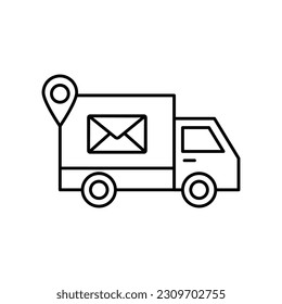 Ubicación de envío Icono de vector de contorno que puede editar o modificar fácilmente

 