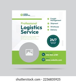 Shipment and Logistics service social media post design or Courier and delivery post templates