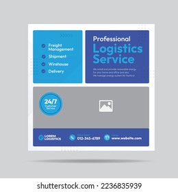 Shipment and Logistics service social media post design or Courier and delivery post templates