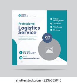 Shipment and Logistics service social media post design or Courier and delivery post templates