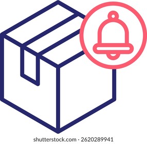 Ilustração do vetor de cor do ícone de notificação de remessa