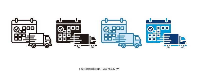 Shipment Schedule Icon Set Multiple Style Collection