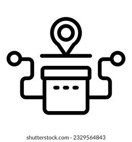 Shipment service icon outline vector. Delivery parcel. Ship global