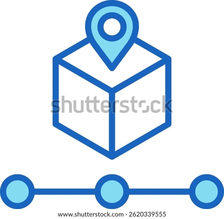 Shipment Status Icon Blue Vector Illustration