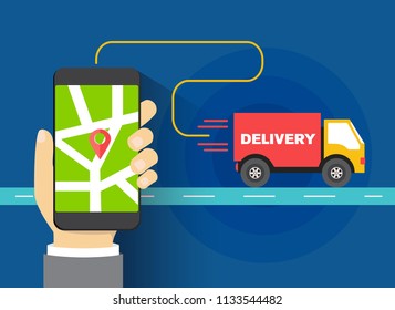 Shipment Trace Tracker Application Concept Hands Stock Vector (Royalty ...