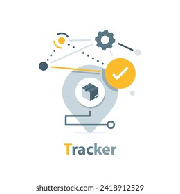 Shipment Tracker,Tracking, Track Order concept,route location with map pin