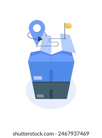 Shipment Tracker,Tracking, Track Order concept,route location with map pin